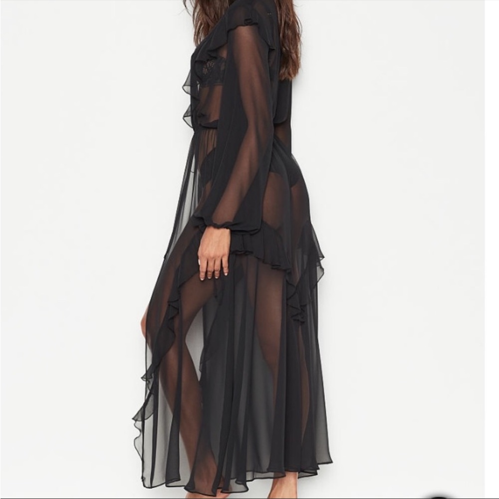 Victoria’s Secret Sheer Black Ruffle Robe - Picture 10 of 10